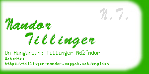 nandor tillinger business card